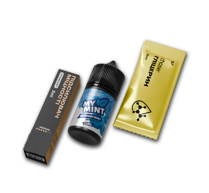 Набор компонентов для самозамеса солевой заправки CHASER MY MINT 30 мл (Bilberry Mint, Черника и мята 0-50 мг) (19038)