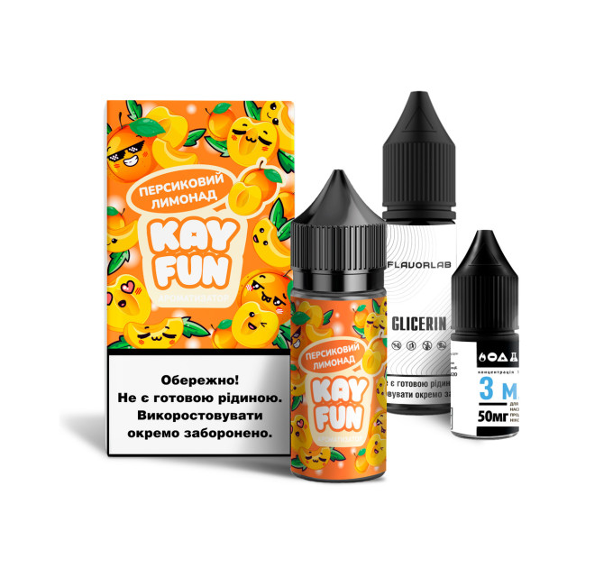 Набор компонентов для самозамеса солевой заправки Flavorlab Kayfun 30 мл (Персиковый Лимонад, 0-50 мг) (18707)
