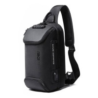 Однолямочный рюкзак через плечо Bange BG-7082 9л Сумка-слинг с USB-разъемом и замком (Black)
