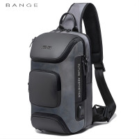 Однолямочный рюкзак через плечо Bange BG-7086 9л Сумка-слинг с USB-разъемом (Gray)