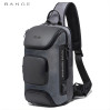 Однолямочный рюкзак через плечо Bange BG-7086 9л Сумка-слинг с USB-разъемом (Gray) (19381)