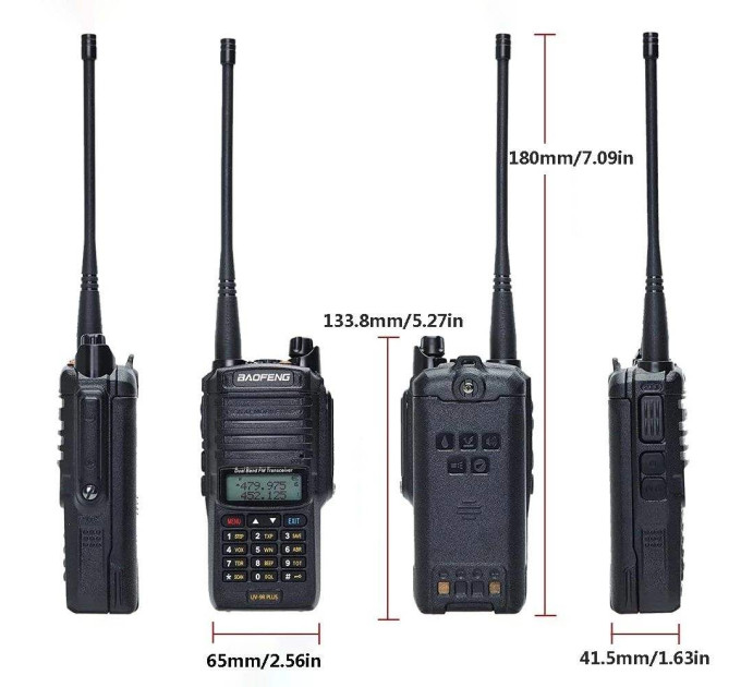 Портативная тактическая рация Baofeng UV-9R PLUS 8w влагозащищенная двухдиапазонная 136-174/400-470 мГц с гарнитурой (19178)
