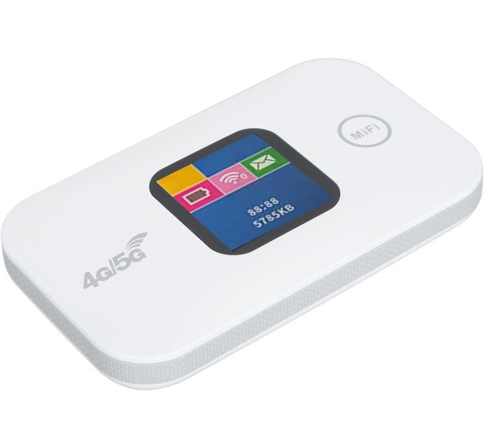 Портативный Wi-Fi модем Mobile Router PH319-E LCD 2.4G , 4G и 5G LTE роутер (White) (17963)