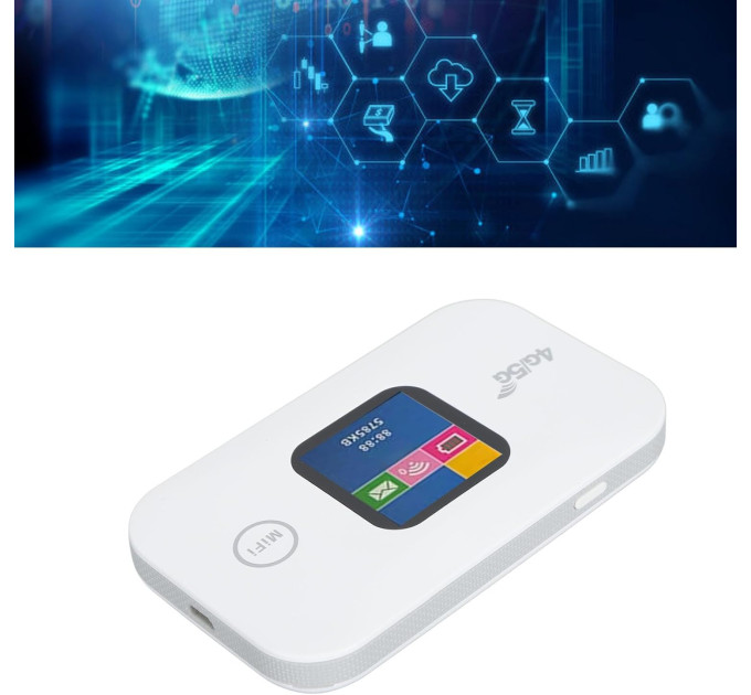 Портативный Wi-Fi модем Mobile Router PH319-E LCD 2.4G , 4G и 5G LTE роутер (White) (17963)