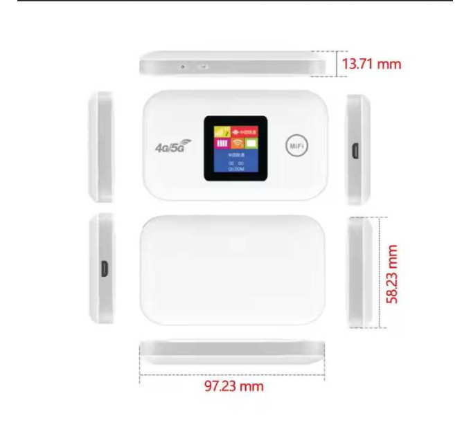 Портативный Wi-Fi модем Mobile Router PH319-E LCD 2.4G , 4G и 5G LTE роутер (White) (17963)