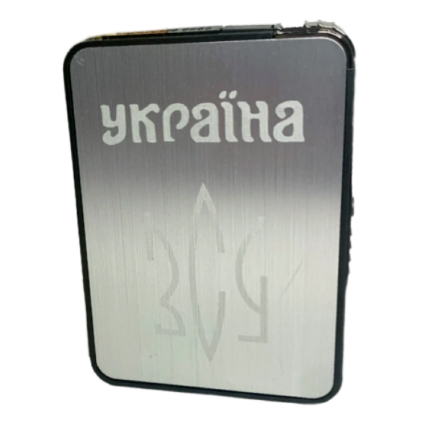 Портсигар на 10 сигарет з запальничкою HL-427 (Silver, Доброго