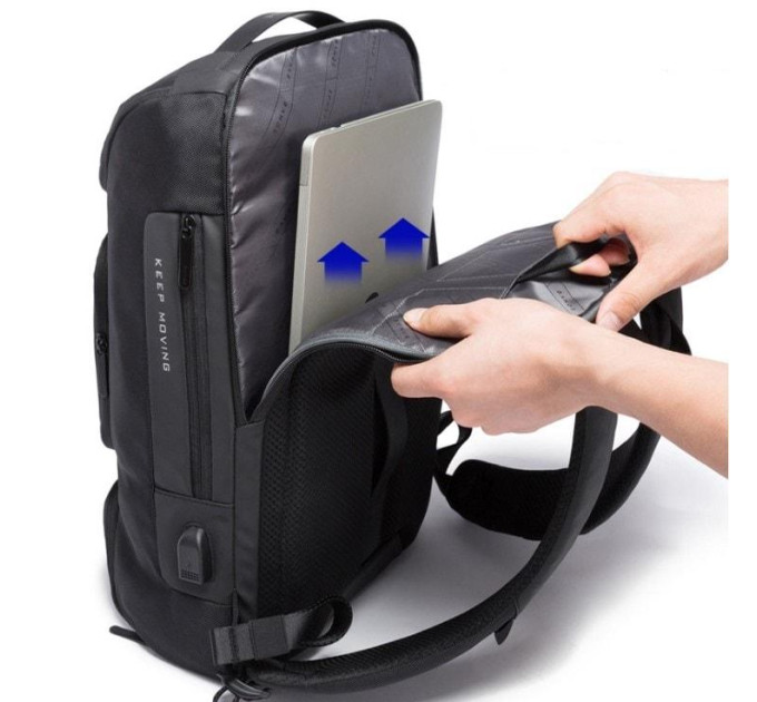 Рюкзак городско Bange BG-7078 30л ранец с отсеком для ноутбука до 15.6'' USB-разъем (Gray) (19377)