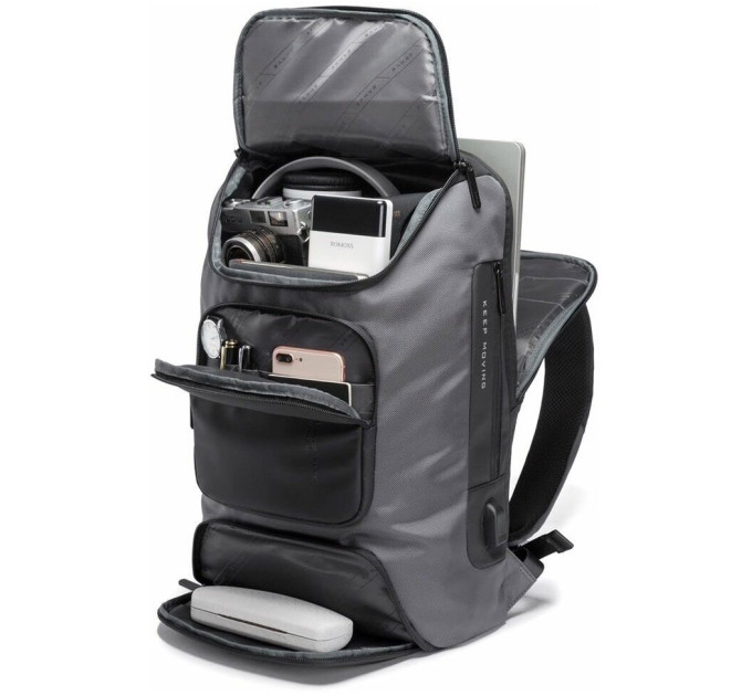 Рюкзак городско Bange BG-7078 30л ранец с отсеком для ноутбука до 15.6'' USB-разъем (Gray) (19377)