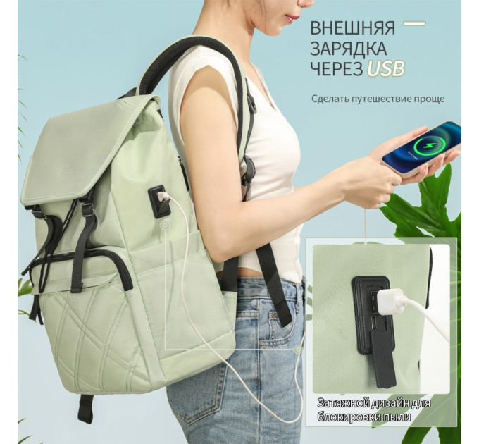 Рюкзак городской Tigernu T-B9381 офисный с USB портом и отсеком для ноутбука до 15.6'' 16л (Gray) (19390)