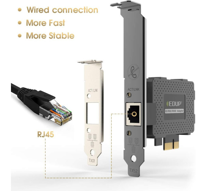 Сетевая карта EDUP EP-9602GS гигабитный сетевой адаптер PCI Express PCIe для ПК (19208)