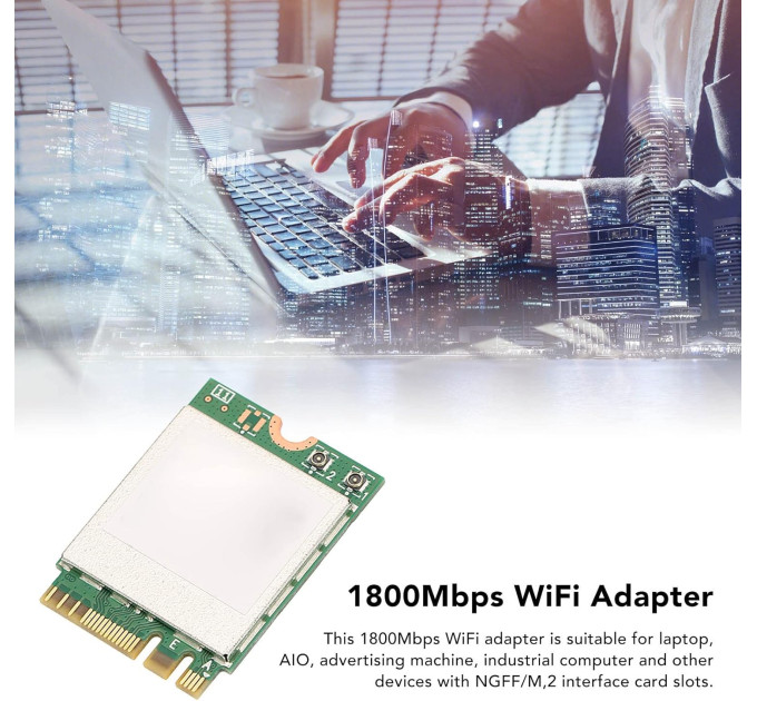 Сетевая карта MediaTek WIFI 6 RTL8852BE Двухдиапазонный адаптер, Bluetooth модуль для ПК / Ноутбука (19530)