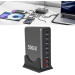 Сетевая зарядная станция ILEPO 500W на 2 USB+6 Type-C мультизарядное устройство мощный блок питания (Black) (19339)