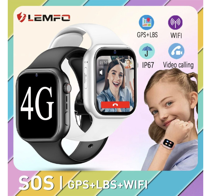 Дитячі смарт-годинник LEMFO K20 4G з камерою WI-FI GPS SIM-картка Original силіконовий ремінець (Білий) (16739)
