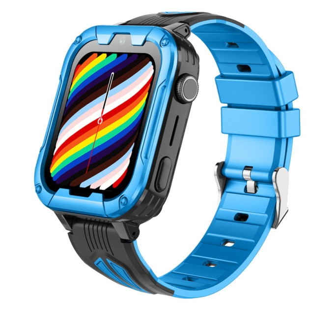 Смарт-часы детские с видеозвонком Wonlex KT32 Original WI-FI GPS SIM-карта (Blue) (18344)