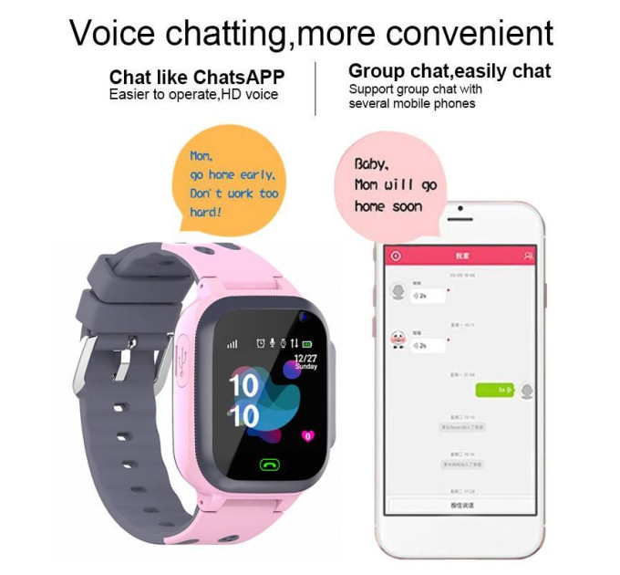 Смарт-часы телефон детские Smart Watch S1 с видеозвонком WI-FI GPS SIM-карта (Pink) (18582)