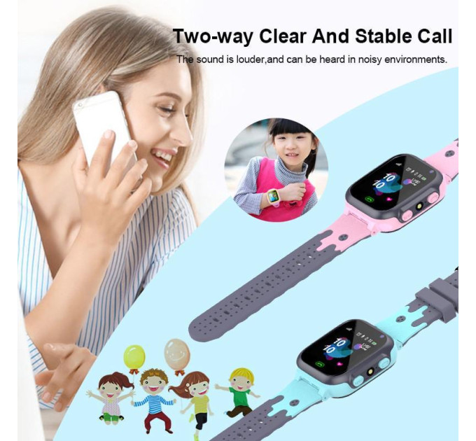 Смарт-часы телефон детские Smart Watch S1 с видеозвонком WI-FI GPS SIM-карта (Pink) (18582)