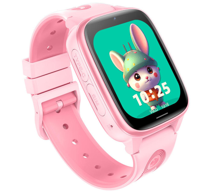 Смарт часы-телефон детские Wonlex CT23 Original с видеозвонком WI-FI GPS SIM-карта (Pink) (18355)