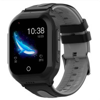 Смарт часы-телефон детские Wonlex KT24S 4G камера прослушка геозона WI-FI GPS SIM Original (Black)