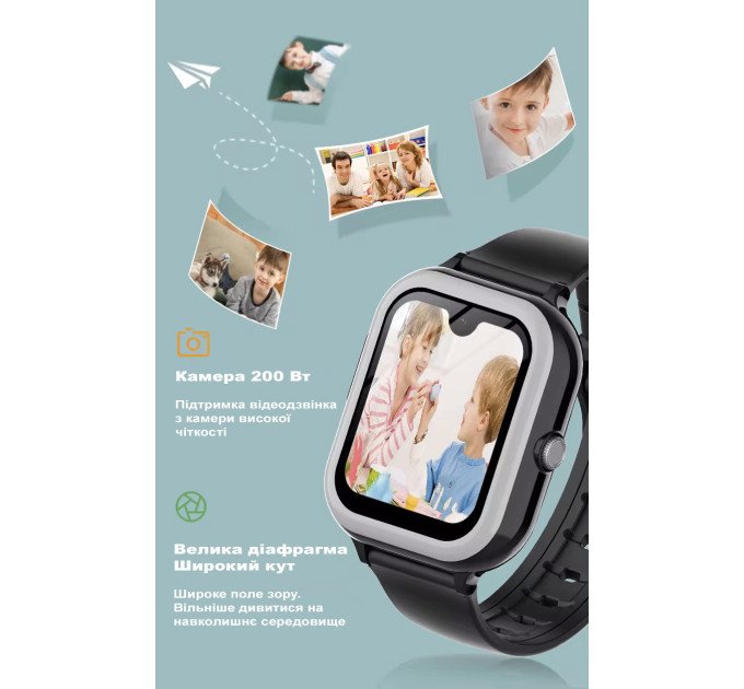 Смарт годинник-телефон дитячі Wonlex KT31 4G з камерою WI-FI GPS SIM-карткою Original (Чорний) (16995)
