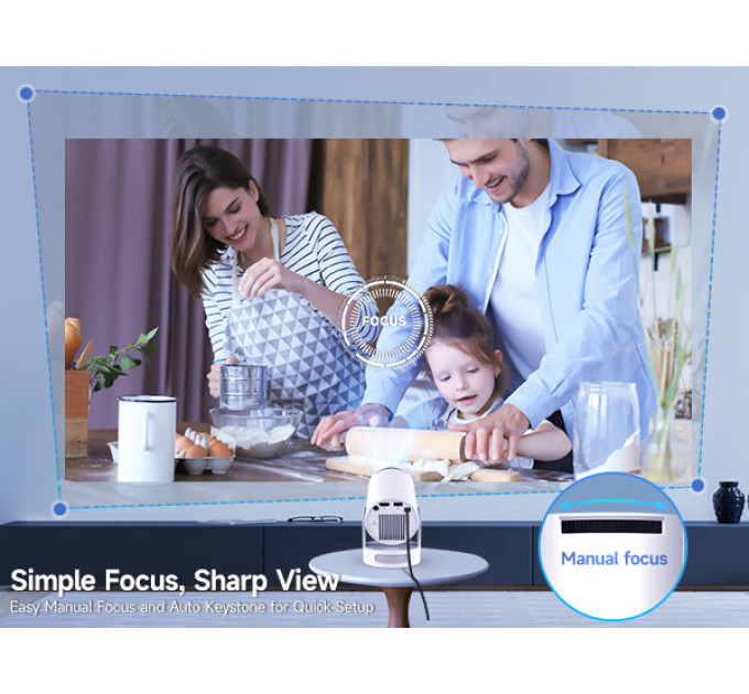 Смарт проектор с автофокусом Magcubic HY300 Pro+ Plus Android 14, chip H726, 8K24fps, 1GB/8GB Wi-Fi 2.4G/5G Обновленная версия Кинотеатр (White) (19030)