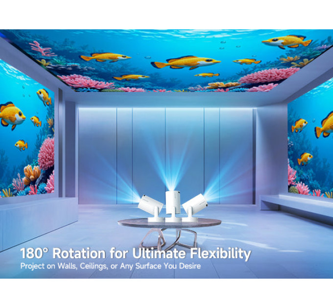 Смарт проектор с автофокусом Magcubic HY300 Pro+ Plus Android 14, chip H726, 8K24fps, 1GB/8GB Wi-Fi 2.4G/5G Обновленная версия Кинотеатр (White) (19030)