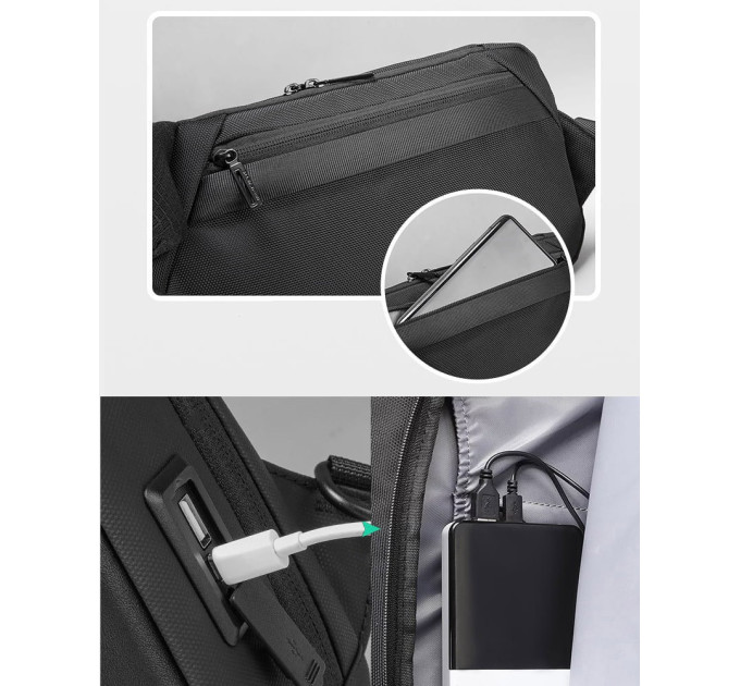 Сумка через плечо Mark Ryden 8893 5л с внешним USB(Black) (17594)