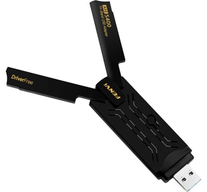 Трехдиапазонный беспроводной сетевой Wi-Fi адаптер USB Fenvi FU-AXE5400 2.4G/5G/6Ghz Mu-MIMO 6E (Black) (18839)