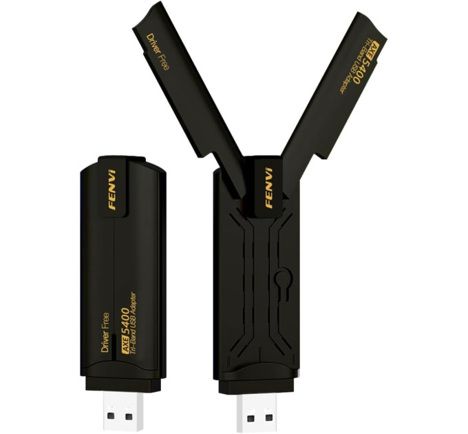 Трехдиапазонный беспроводной сетевой Wi-Fi адаптер USB Fenvi FU-AXE5400 2.4G/5G/6Ghz Mu-MIMO 6E (Black) (18839)