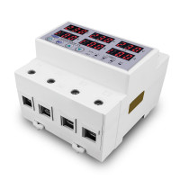 Цифровое реле контроля напряжения и тока трехфазное TOMZN TOVPD3-100VAS 100A 3×220V Умный защитный автомат переменного тока