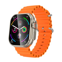 Умные смарт-часы телефон LEMFO B33 Original с камерой GPS Wi-Fi SIM-карта силиконовый ремешок (Silver Orange)