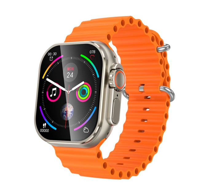 Умные смарт-часы телефон LEMFO B33 Original с камерой GPS Wi-Fi SIM-карта силиконовый ремешок (Silver Orange) (18753)