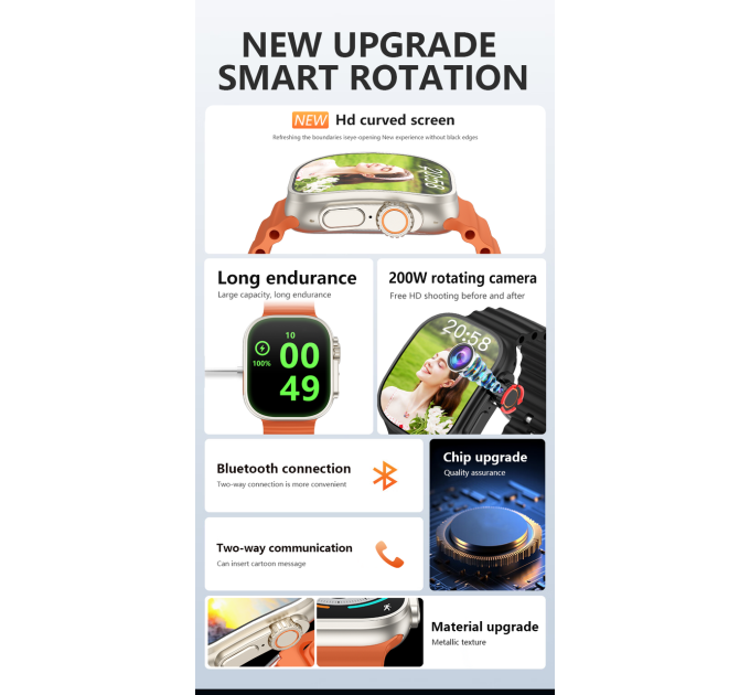 Умные смарт-часы телефон LEMFO B33 Original с камерой GPS Wi-Fi SIM-карта силиконовый ремешок (Silver Orange) (18753)