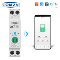 Умный автоматический выключатель Tuya Wi-Fi с защитой TOMZN TOB9-VAP 1P+N 110/220V 1–63A Цифровое реле со счетчиком