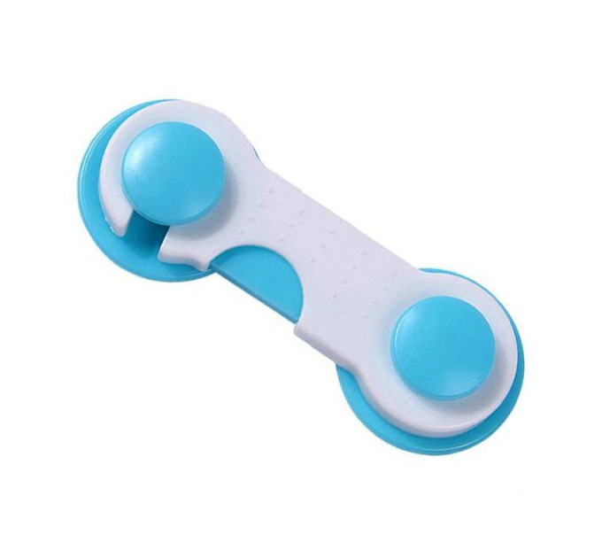 Замок на мебель защита от детей 9,5см (White Blue) (17696)
