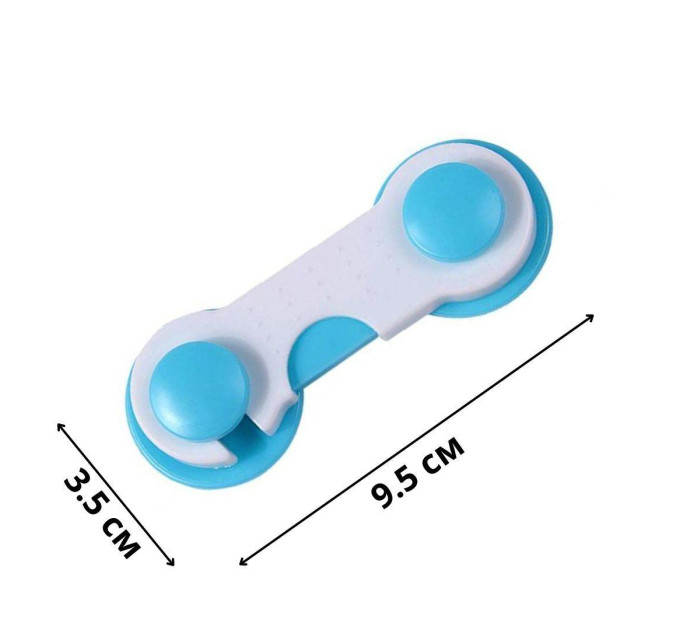 Замок на мебель защита от детей 9,5см (White Blue) (17696)