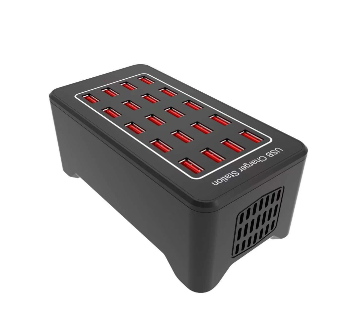 Зарядная станция многопортовая ILEPO на 20 USB портов 100 Вт / сетевое мультизарядное устройство (19013)