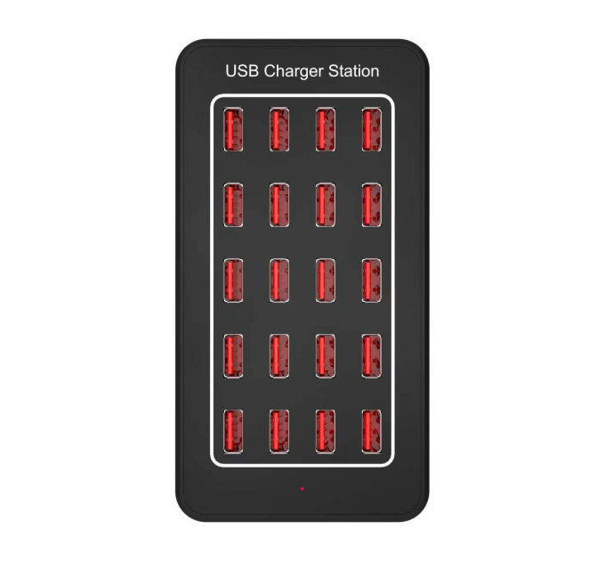 Зарядная станция многопортовая ILEPO на 20 USB портов 100 Вт / сетевое мультизарядное устройство (19013)