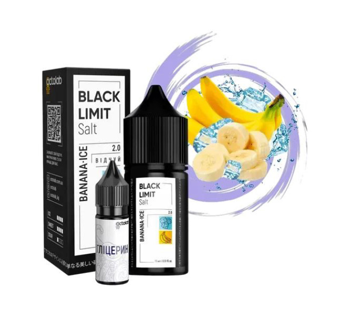 Набір для самозамішування на сольовому нікотині Black Limit Banana Ice 30 мл 50 мг (Банан з льодом) (11620)