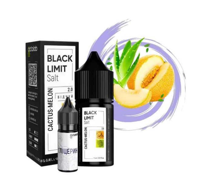 Набір для самозамісу на сольовому нікотині Black Limit Cactus Melon 30 мл 50 мг (Кактус та диня) (11628)