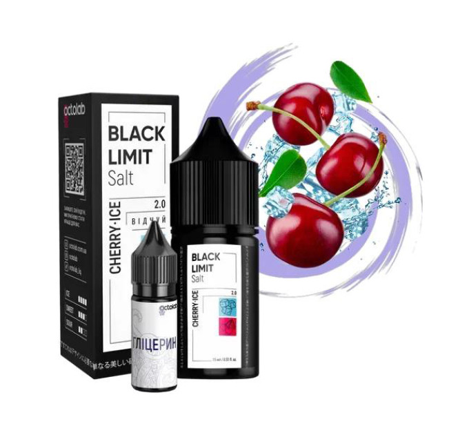 Набір для самозамішування на сольовому нікотині Black Limit Cherry Ice 30 мл 50 мг (Морозна вишня) (11621)