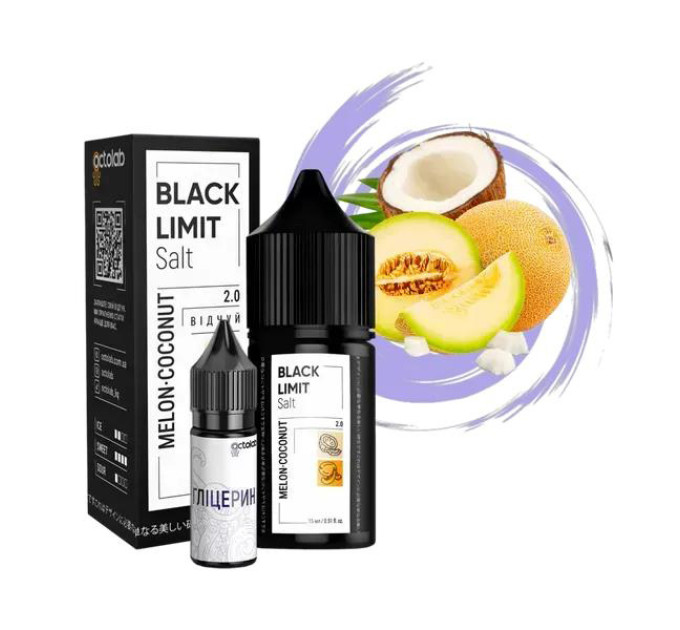 Набір для самозамішування на сольовому нікотині Black Limit Melon Coconut 30 мл 50 мг (Диня з кокосом) (11622)