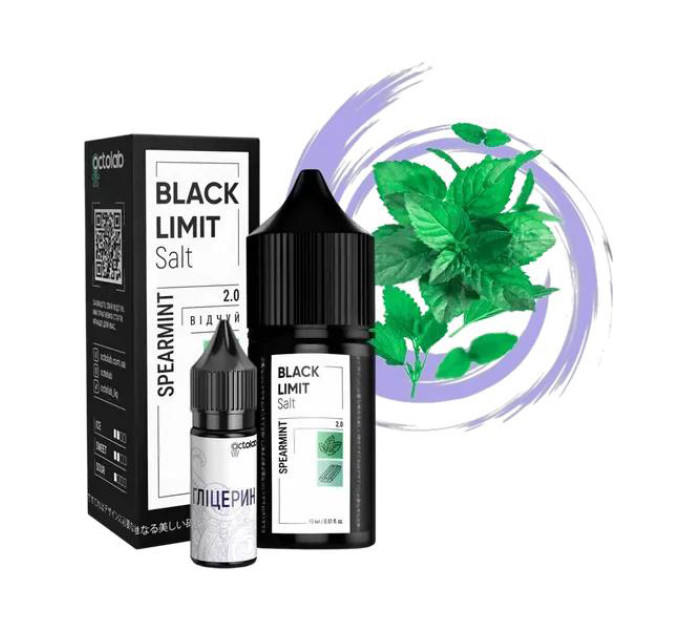 Набір для самозамісу на сольовому нікотині Black Limit Spearmint 30 мл 50 мг (М'ята жуйка) (11619)