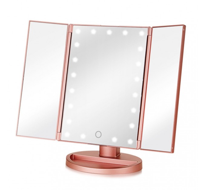 Зеркало с LED подсветкой тройное прямоугольное WJ26 (Pink)