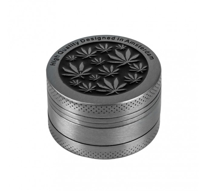 Гриндер для табака Амстердам HL-243 High Quality Designed (Silver Black)