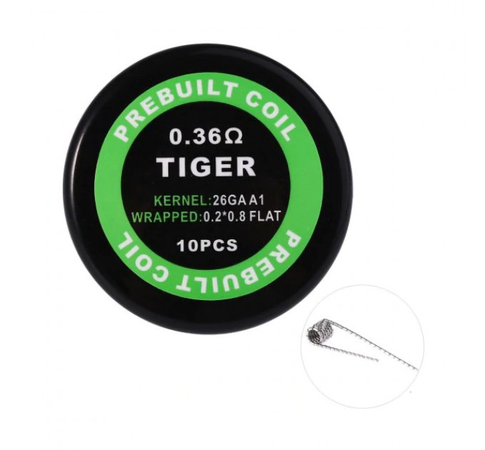 Комплект спиралей PREBUILT Tiger Coil 0.36 10 шт Ом
