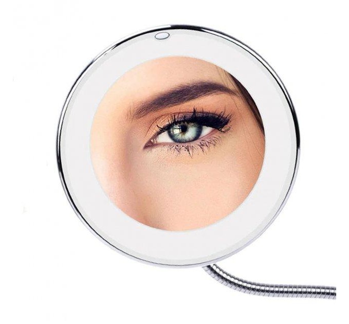 Дзеркало на присосці з LED підсвічуванням Flexible кругле (White)