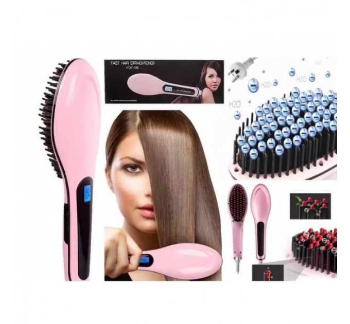 Расческа-выпрямитель Fast Hair Straightener HQT 906 (Pink)
