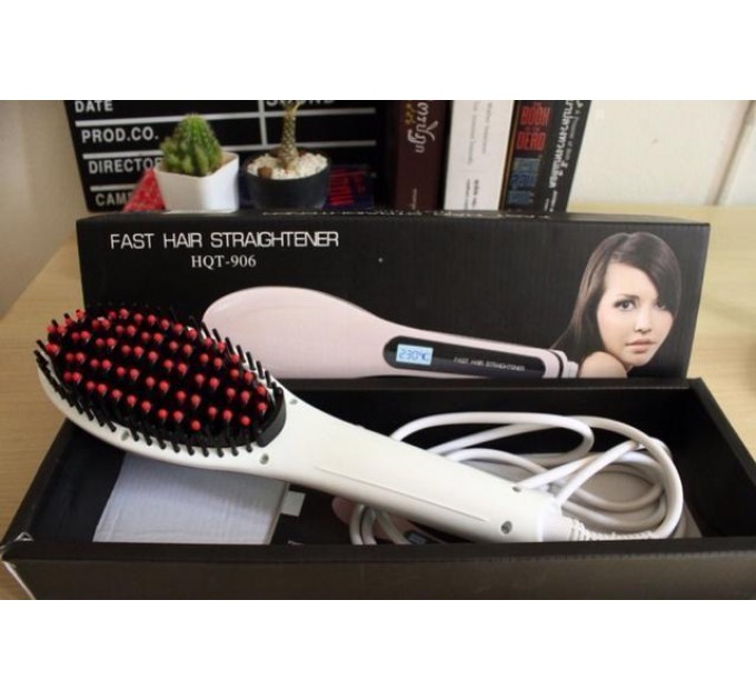 Гребінець-випрямляч Fast Hair Straightener HQT 906 (Pink)