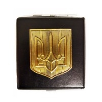 Портсигар на 20 сигарет кожаный Haojue HG-604 YH-02 Black Герб Украины