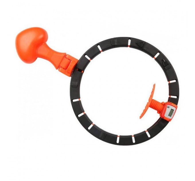 Обруч HULA Hoop LED хулахуп для похудения (Black Orange) 